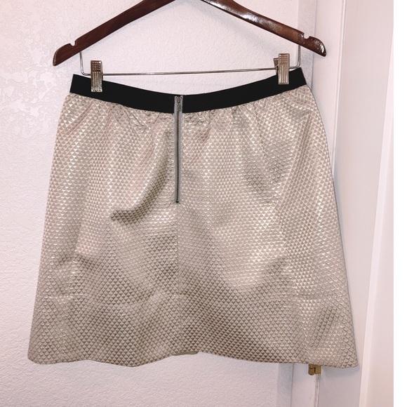 GANNI Gold Brocade Mini Skirt SZ: Large - Picture 8 of 10